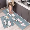 Tapetes de cozinha estampados para piso para doméstico doméstico simples absorvente absorvente não deslizamento banheiro quarto quarto de estar de entrada