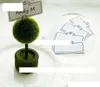 200pcs Wedding Favors Gift Green Pasted Plants Placter Cartter Card para o tema verde Topiary Tree Place Decoração de casamento