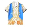 Designerskjorta män Herr Hawaii Blommor Bokstavstryck Strandskjortor Bowling Fritidsskjortor Herr Sommar T-shirts