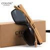 Nya svarta solglasögon Träpolariserade solglasögon Herrglasögon Handgjorda UV400 -skyddsglasögon Retro trärål