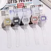 Zegarek na rękę Sport Digital Square Watch Luminous Fashion Dial Casualne zegarki na nadgarstki gumowy pasek Modna wodoodporna dla mężczyzn