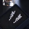 Masowe kolczyki z cyrkonem dla kobiet biały złoty kolor kryształowy kolczyki ślubne dar biżuterii ślubnej Brinco