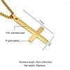 Pendentif Colliers Mode Acier inoxydable Croix inversée Collier Satan Punk Bijoux Chaîne pour hommes Femmes Garçons Anti-ChristianJesus Cadeau