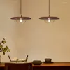 Lampes suspendues Nordic Restaurant Lustre Salon Chambre Lampe De Chevet Calme Rétro Créatif Japonais Solide Bois Bar LED Lumières