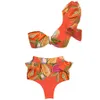 Kvinnors badkläder One Shoulder Ruffle Bikini Set Split-Joint Two-Piece Swimsuit High midjan Badkläder Sexig tryckt baddräkt Summer Beach Wear T230303