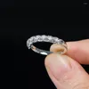 Anneaux de cluster Ainuoshi Vintage Half Eternity Band 18K Or Blanc Véritable Diamant Pour Femmes Anniversaire Bague Bijoux Cadeaux