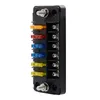 12V 6CH Terminal Circuit Circuar Blade Fuse Box Block Kit com capa Partes profissionais de motocicletas Profissionais de baixa tensão Proteção