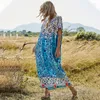 Casual Dresses Ladies Floral Summer Dress for Women Plus Size Spring Bohemian Maxi Long Print Robe Bandage