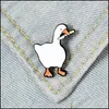 Cartoon Accessories Cute Animal White Duck Small Funny Enamel Brooches Pins For Women Demin Shirt Decor Brooch Pin Metal Kawaii Badg Dh4Wr