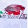 Choker Luxury Women's 3A Cubic Zircon Red Stone Pendant Necklaces With Green Beads Chain Everning Designer Party Jewelry 2023