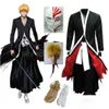 Anime Kostümleri Anime Bleach Cosplay Ichigo Kurosaki Bankai Hollow Maske Wig Erkekler Cadılar Bayramı Cosplay Com Z0301