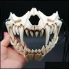 Máscaras de festa Novo Halloween Cosplay Resina Dragon God Yasha 2d Horror tema Animal Skl Face Masquerade Máscara de Máscara T200116 Droga Droga Dhrel