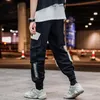 Herrbyxor mode joggar män 2023 vår höst hip hop harem färg blockfickor lastbyxor manliga urban streetwear