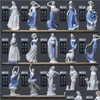 Craft Tools European Ceramic Beauty Figurine Home Desktop Furnishing Crafts Decoration Western Lady Girls Porcelain Handicraft Ornam Dhb01