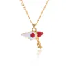 Pendant Neckor Cartoon Anime Card Captor Sakura Choker Cardcaptor Clow Charm Kinomoto Sealing Wand Statement Necklacee