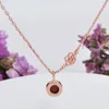 Choker Chokers Fashion Sterling S925 Silver ketting Rose Gold vergulde rode granaat voor vrouwen vriendin cadeau luxe sieraden altb-358