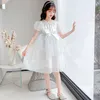 Girl Dresses Girls' Sequin Princess Yarn Skirt Summer Dress 2023 Super Fairy Foreign Style Little Performance Fluffy