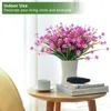 Fleurs décoratives 24 bouquets de plantes d'extérieur fleur artificielle Protection UV arbuste plastique vert pour intérieur et jardins