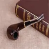 Smoking Pipes New carved black sandalwood grinding cigarette, curved hammer, portable cigarette smoking pipe for men