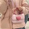 Abendtaschen Design Frauen Handtasche 2023 Valentinstag Liebe Handheld Umhängetasche Rosa Gestrickter Kontrast Kleines Quadrat