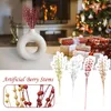 Dekorative Blumen, 45–50 Stück, künstliche Beerenstiele, Weihnachtspicks, glitzernde Weihnachtsbaumdekorationen, gefälschte Zweige für DIY-Kunsthandwerk, Kamindekorationen