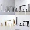 Bathroom Sink Faucets Brush Gold Basin Brass 8'Sink Faucet Widespread 3 Hole Mixer Unique Design