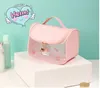 Fashion Girls Cartton Cat With Strawberry Make up Bag Princess Accessories Zipper bags big Capacity