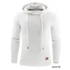 Herrtröjor Autumn Men Långärmad solid färg Huvtröja män Pullover Hoodie Tracksuit Sweat Coat Casual Sportswear S-4XL