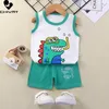 Clothing Sets 2023 Kids Boys Girls Summer Cute Cartoon Sleeveless Vest Tank Tops With Shorts Toddler Baby Sleeping Pajamas