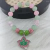 Strand sorority blandad färg glas pärla grekisk bokstav charm armband kvinnor mode smycken gratulerar gåva