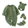 Overalls Baby Strampler Kleidung Herbst Winter Gestrickte geborene Jungen Mädchen Solide Plain Overalls Mode Solide Plain Kleinkind Kinder Unisex Tragen 230303