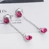 Pendientes de tuerca ER-00583, joyería de cristal austriaco auténtico, gota de lujo chapada en plata para mujer, regalos de San Valentín de tendencia 2023