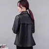 Jackets femininos 2023 Autumn Women PU Couather Jacket Big Tamanho Big Tamanho curto Bomber Feminino Basic Outwear Casat Sale Y938