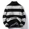 Herrenpullover Herrenpullover Vintage Gestreifte lose Pullover Streetwear Herbst Winter Strickpullover Männliches Hemd 2023 Sueter Hombre