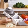 Multifunktionellt köksverktyg Justerbart rostfritt stålblad Mat Vegetabiliska skivor Chopper Veggie Mandoline Slicer Cutter