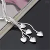 Braccialetti con ciondoli Collana con ciondolo a cuore in argento placcato 925 Collana con gioielli Tai Chi placcati in argento multistrato