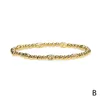 Link Bracelets Chain 8Pcs Simple Personalized Round Bead Elastic Bracelet Gold Color Retractable Female MenLink