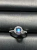 Cluster Rings Dainty Ins Designs Blue Natural Moonstone Ring 925 Sterling Silver Engagement Wedding For Women