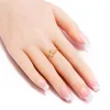 Bandringar e-glans hjärta form två färg finger ring för kvinnor zirkon metall material bröllop härlig stil vänsmycken