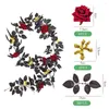 Dekorativa blommor Simulering Halloween Jul Thanksgiving Rose Cane Vine Room Decor inomhus Hemhänge Black Decoration