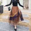 Skirts Spring Vintage All-match Elastic Waist Gauze Irregular 2023 Pleated For Women Streetwear Korean Fashion High