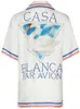 23ss Neues Freizeithemd aus Casablanca-Seide für Männer und Frauen, Diamond Swan Lovers, hawaiianisches, lässiges, kurzes Hemd