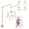 Rattles Mobiles Baby Rattle Toy 012 Months Wooden Mobile On The Bed born Music Box Bed Bell Hanging Toys Holder Bracket Infant Crib Boy Toys 230303