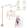 Grzechotki telefoniczne zabawki dla niemowląt 012 miesięcy drewniany telefon na łóżku Born Music Box Bell Bell Hanging Toys Uchwyt Bracket Niemowlę Crib Boy Toys 230303