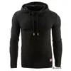 Herrtröjor Autumn Men Långärmad solid färg Huvtröja män Pullover Hoodie Tracksuit Sweat Coat Casual Sportswear S-4XL