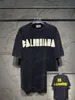 xinxinbuy 男性デザイナー Tシャツ tシャツ 23ss テープ破壊レタープリント半袖コットン女性黒青白カーキブラウン S-2XL