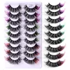 Multicouche Épais Coloré Faux Cils Naturellement Doux Vif À La Main Réutilisable Faux Cils Extensions Apparence Naturelle Lash Makerup Accessoire