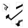 Badaccessoire Set badkamer hardware zwart 40 cm handdoek trein staaf rek papier houder toiletborstel hanger gewaad haak