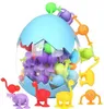 Jouets de bain amusants pour enfants, blocs de construction souples en Silicone, jouet à ventouse, Animal de dessin animé, jouets Happy Paste Fidget, 2023