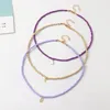 Choker ORZTOON Boho Fresh Candy Colorful Seed Beeds Necklaces Set For Women Star Moon Lock Necklace Trendy Female Jewelry Gift